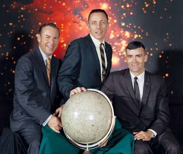 Os três tripulantes da Apolo 13.