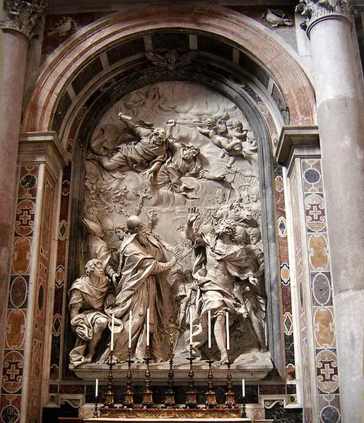  A Expulsão de Átila. O baixo-relevo está exposto no Museu do Vaticano.