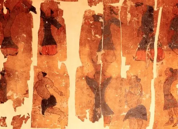 Fragmentos do manuscrito encontrado em Ma Wang Dui.