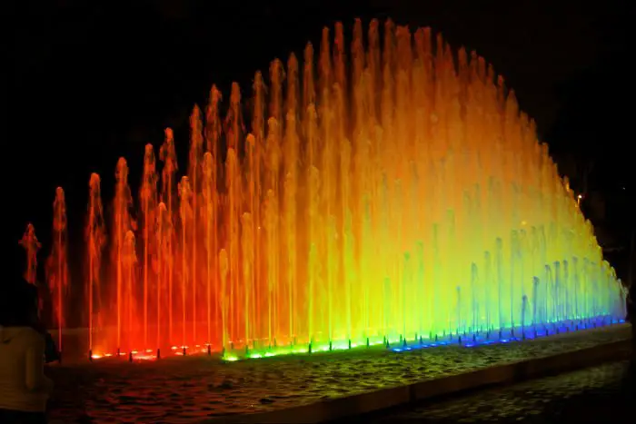 O surpreendente Circuito Mágico das Águas, um espetáculo de cores e luzes.