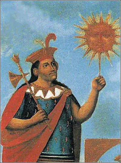 Representação de Manco Capac, fundador de diversas cidades incas.