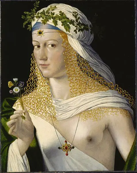 “Retrato de uma Mulher”, de Bartolomeu Veneto, considerado como de Lucrécia Bórgia.